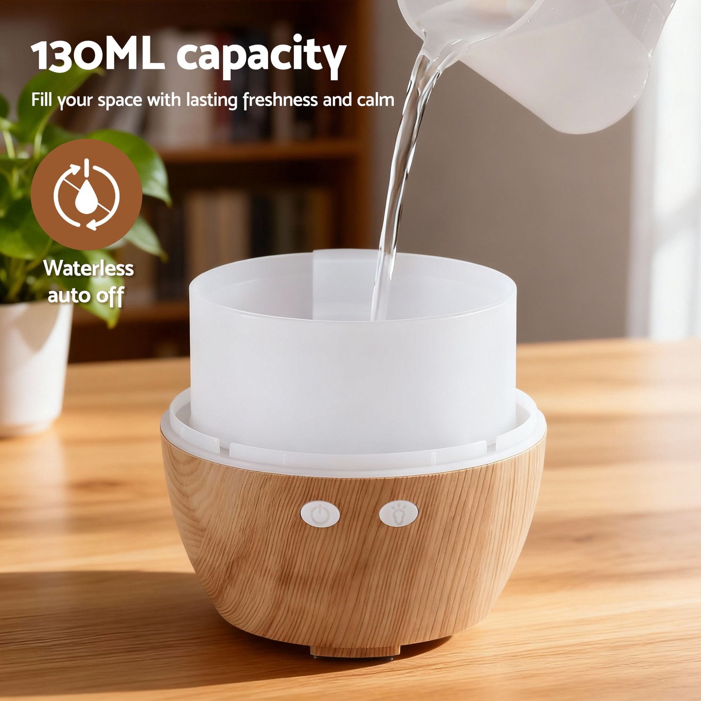 Devanti Ultrasonic Aroma Diffuser Aromatherapy 130ml LED Lights Iron Humidifier Forest-5