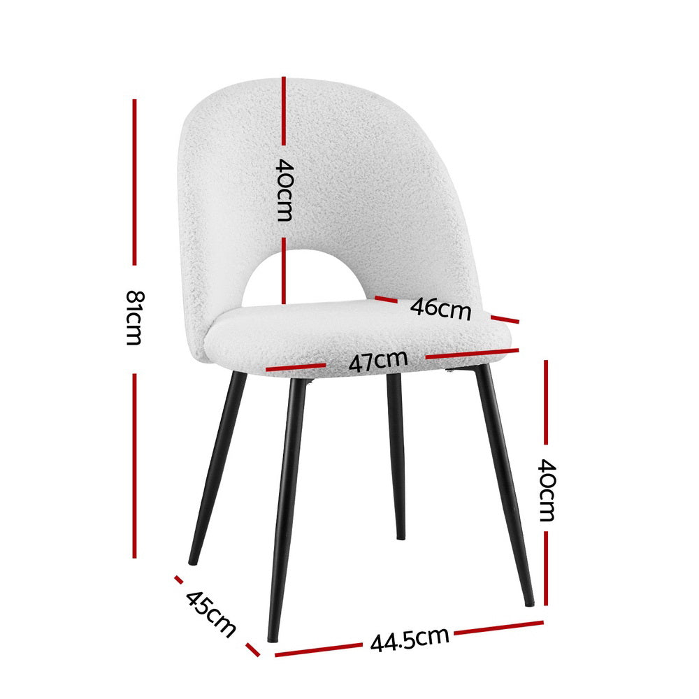 1 Set of 2 Artiss Dining Chair Boucle Sherpa-1