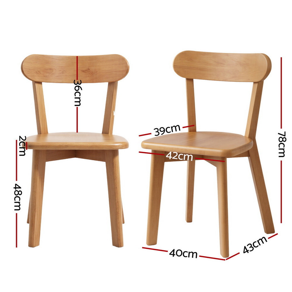 Artiss 2x Dining Chairs Wooden Kitchen Accent Chair Cafe Lounge Rubber Wood-1