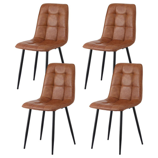 Artiss 4x Dining Chairs Retro PU Leather Kitchen Lounge Cafe Accent Chair Brown-0