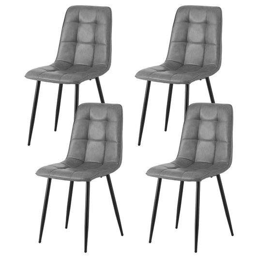 Artiss 4x Dining Chairs Retro PU Leather Kitchen Lounge Cafe Accent Chair Grey-0