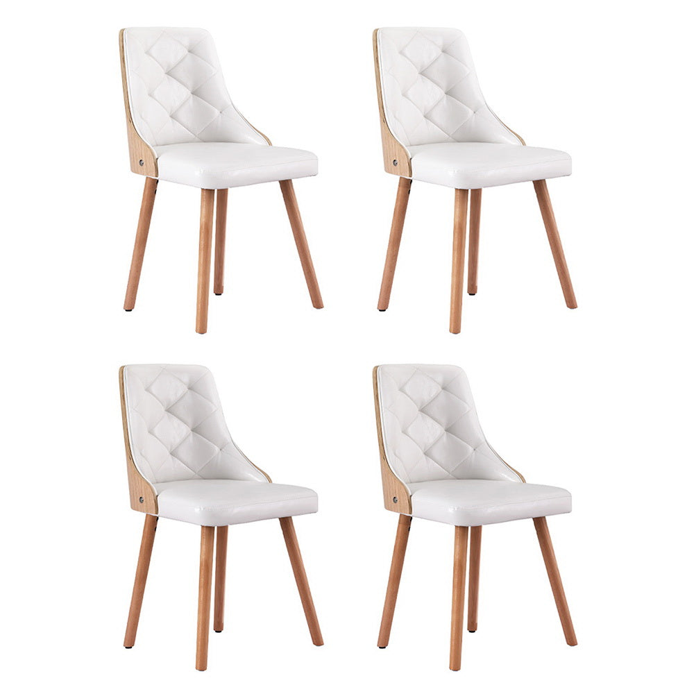 1 Set of 4 Artiss Dining Chairs White PU-0