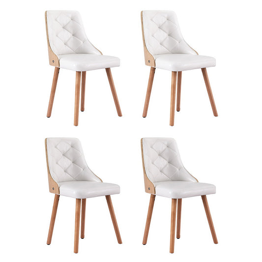 1 Set of 4 Artiss Dining Chairs White PU-0