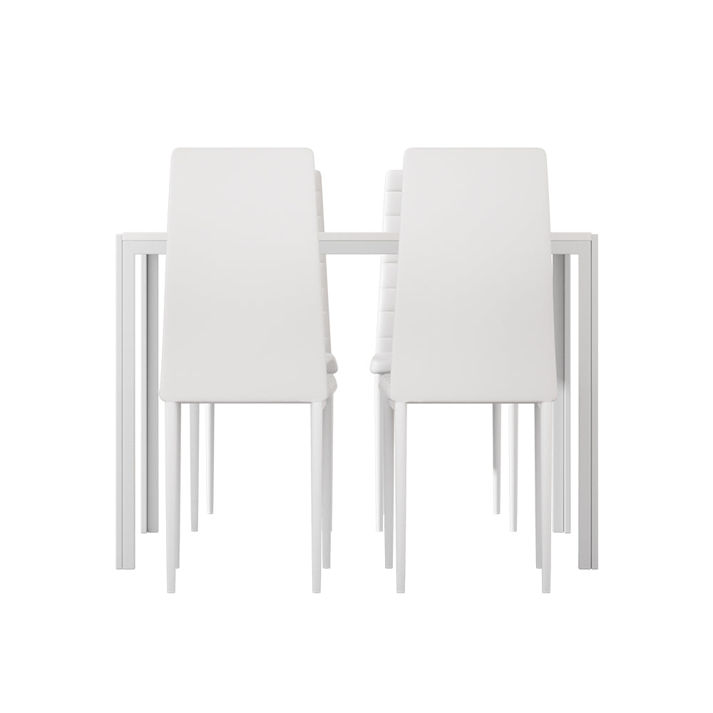 Artiss Dining Chairs and Table Dining Set 4 Chair Set Of 5 White-2