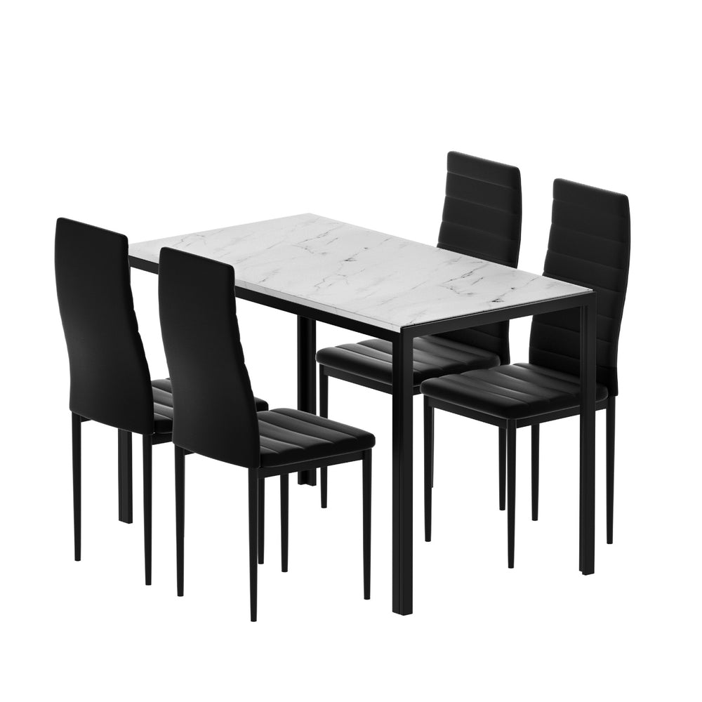 1 Artiss Dining Table and 4 Chairs Set Marble Effect-6