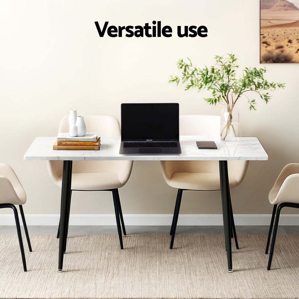 1.5M Artiss Dining Table Marble Effect-4