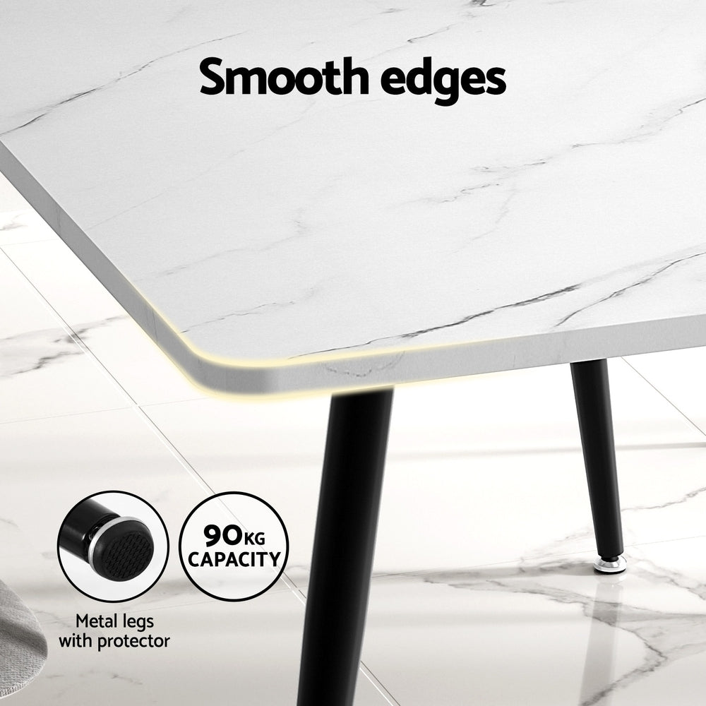 1.5M Artiss Dining Table Marble Effect-5