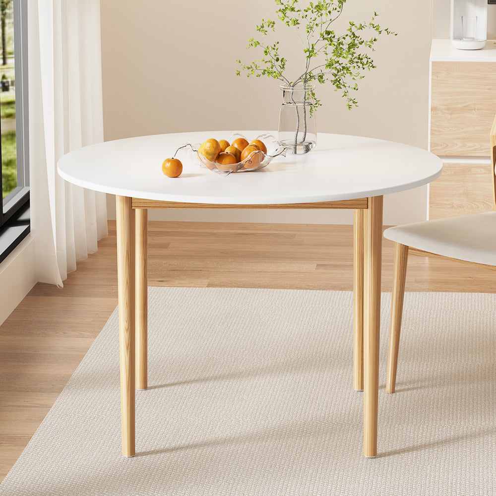 Artiss Dining Table Round White 108CM Diameter Demi-6