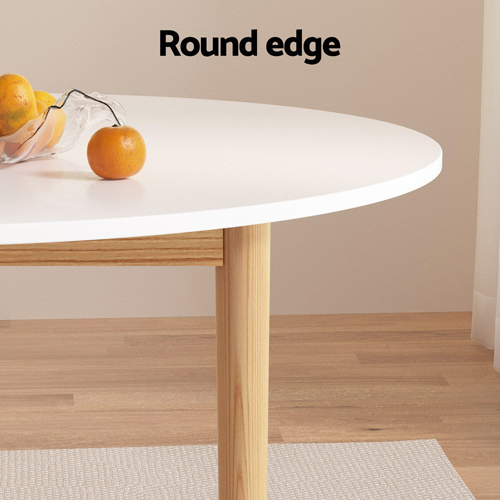 Artiss Dining Table Round White 108CM Diameter Demi-4