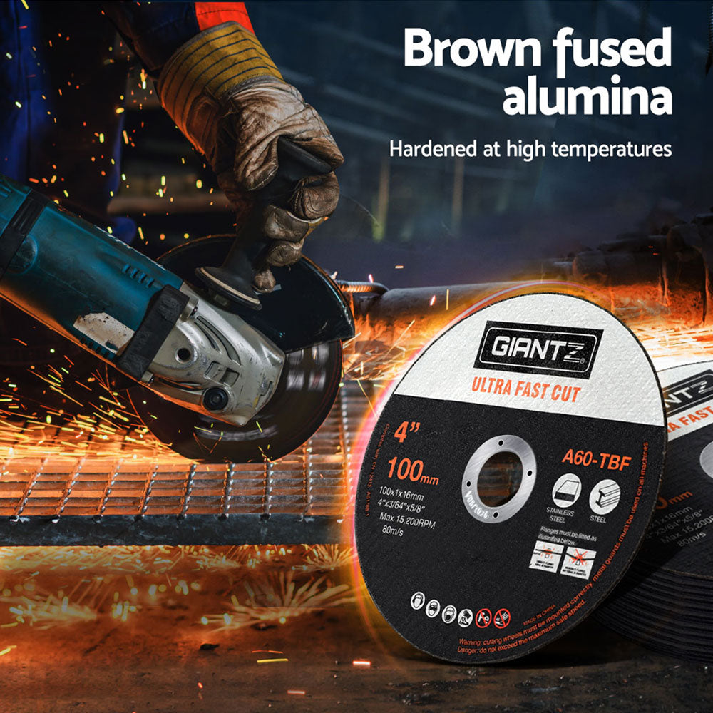 Giantz 100-Piece Cutting Discs 4" 100mm,Giantz 100pcs 4" Cutting Discs 100mm Angle Grinder Thin Cut Off Wheel for Metal-3