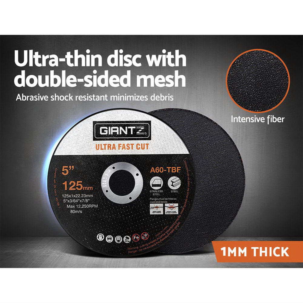 Giantz 200-Piece Cutting Discs 5" 125mm,Giantz 200pcs 5" Cutting Discs 125mm Angle Grinder Thin Cut Off Wheel for Metal-6