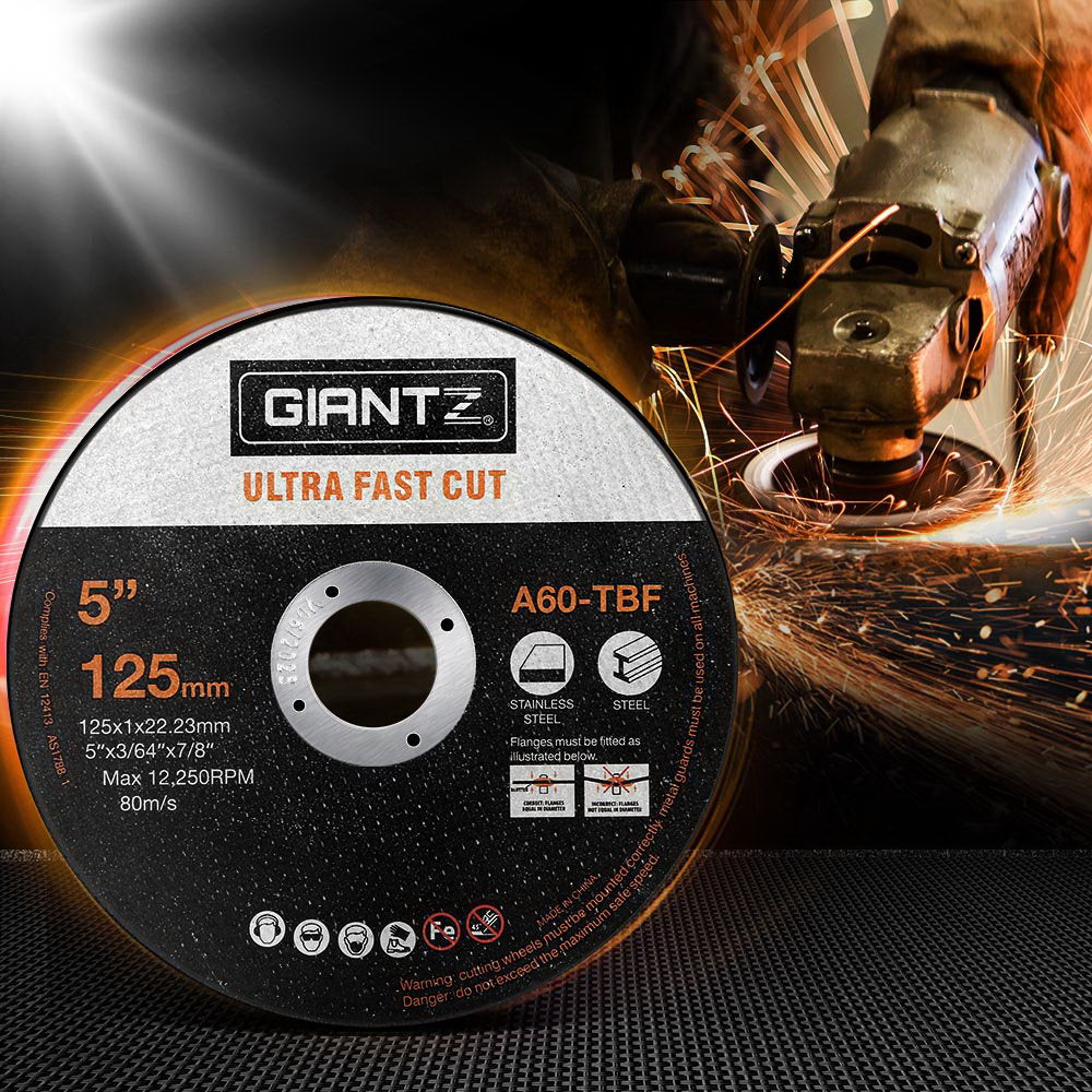 Giantz 50-Piece Cutting Discs 5" 125mm,Giantz 50pcs 5" Cutting Discs 125mm Angle Grinder Thin Cut Off Wheel for Metal-7