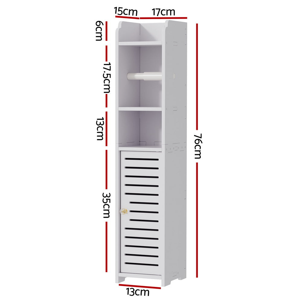 Artiss Bathroom Cabinet Toilet Roll Holder Tissue Organizer 3 Tier Floor Cabinet-1