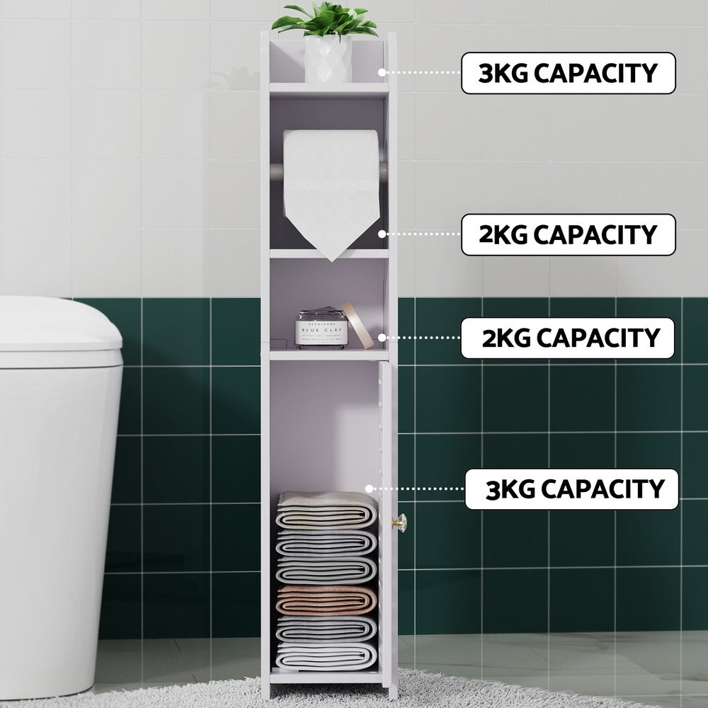 Artiss Bathroom Cabinet Toilet Roll Holder Tissue Organizer 3 Tier Floor Cabinet-3