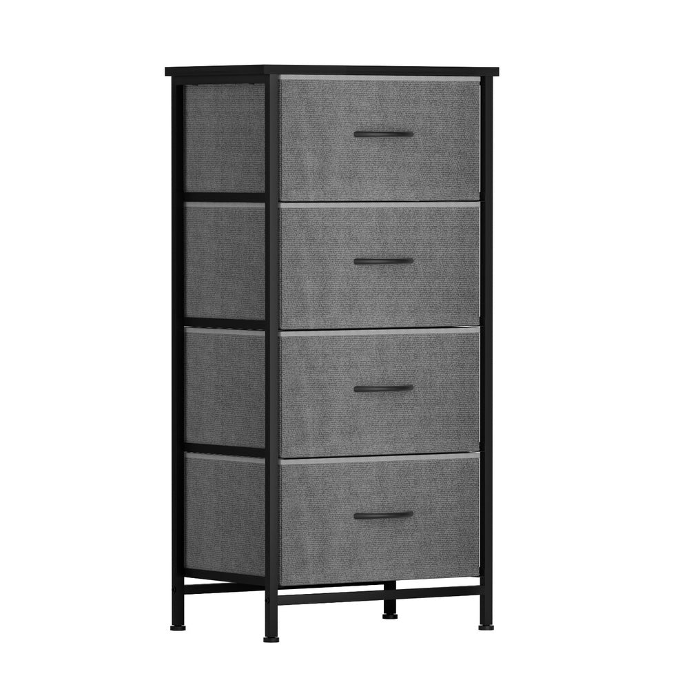 Artiss Chest of 4 Drawers Storage Dresser Tallboy Grey-2