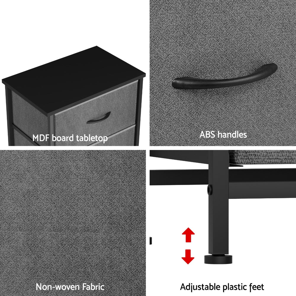 Artiss Chest of 4 Drawers Storage Dresser Tallboy Grey-6