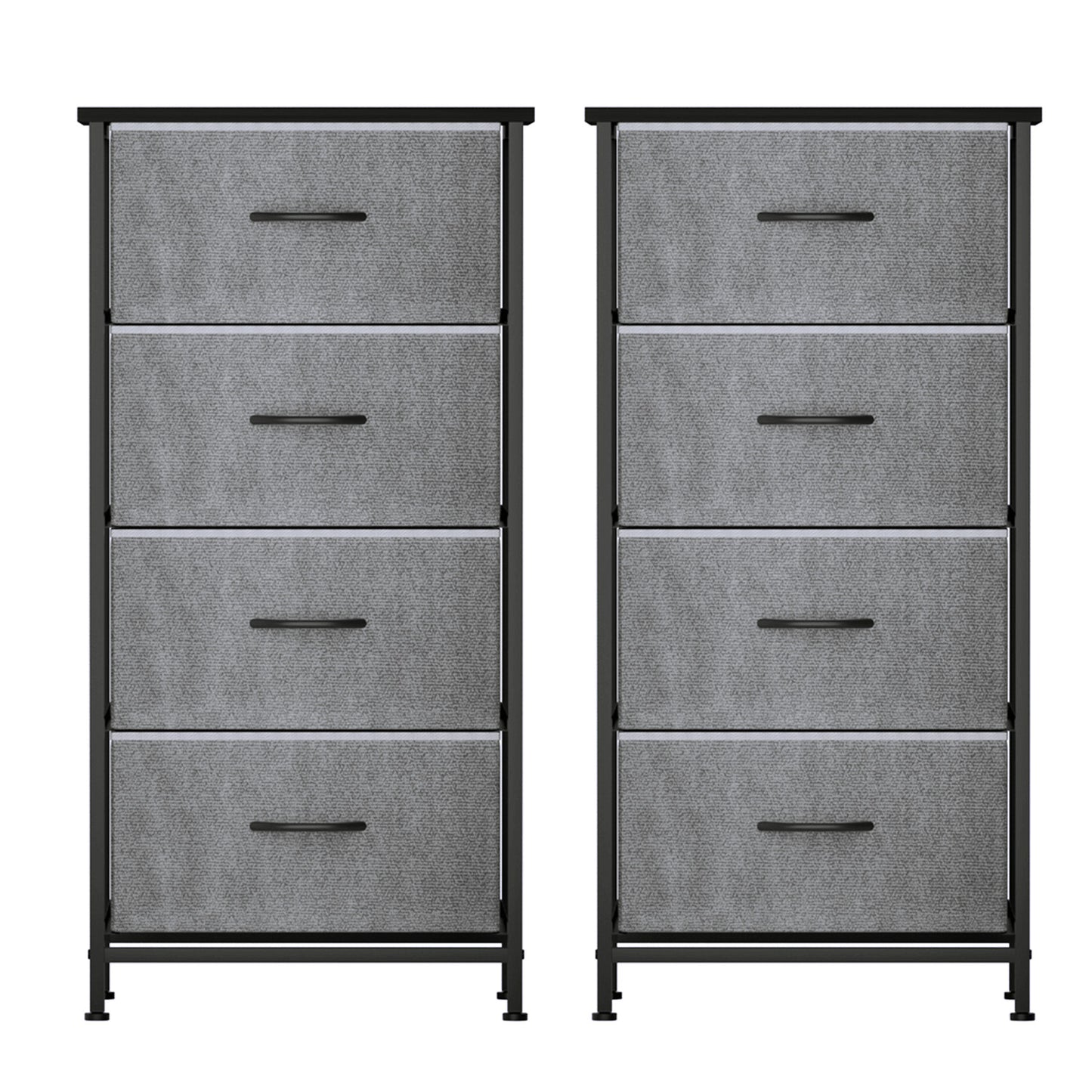 Artiss Set of 2 Chest of 4 Drawers Storage Dresser Tallboy Grey-2