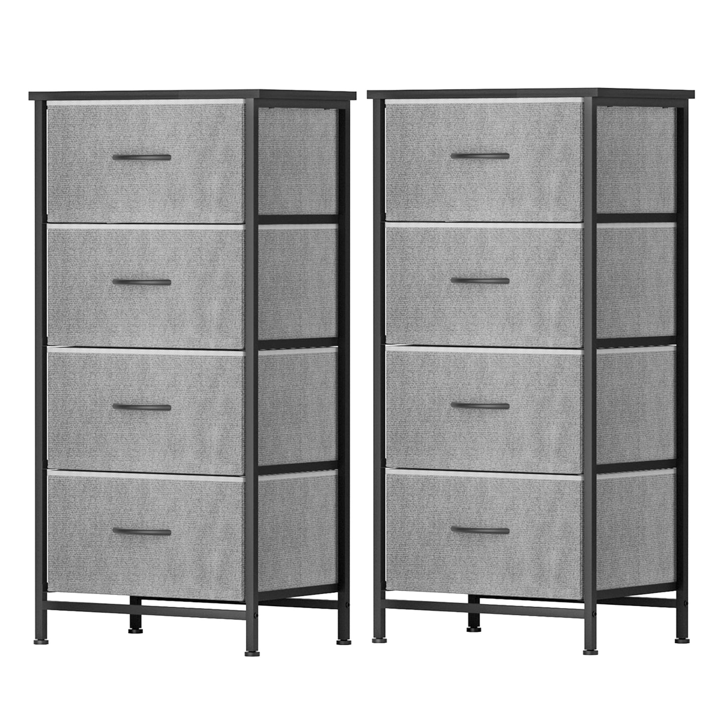 Artiss Set of 2 Chest of 4 Drawers Storage Dresser Tallboy Grey-5