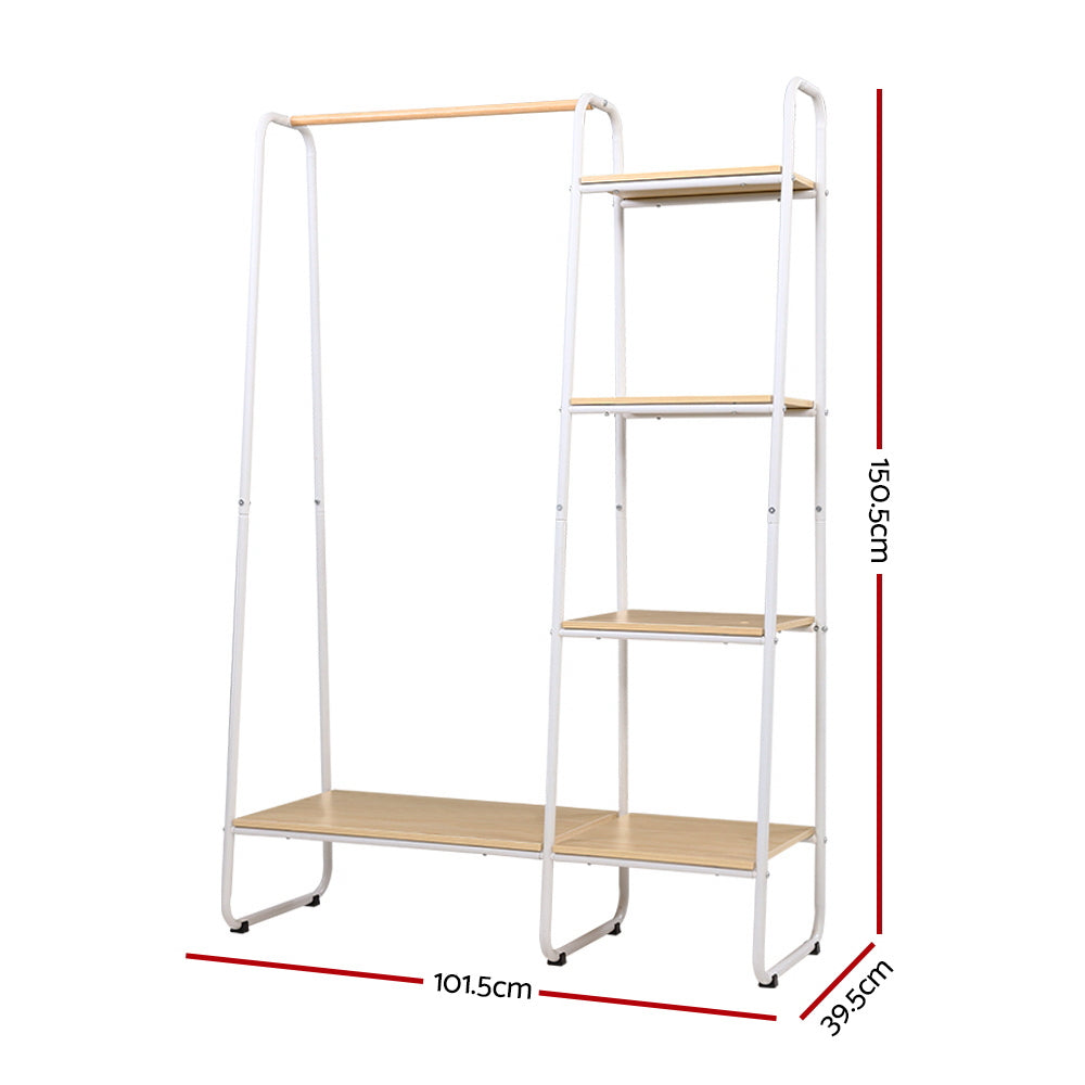 Artiss Wardrobe Clothes Rack Airer Coat Stand 150cm-3