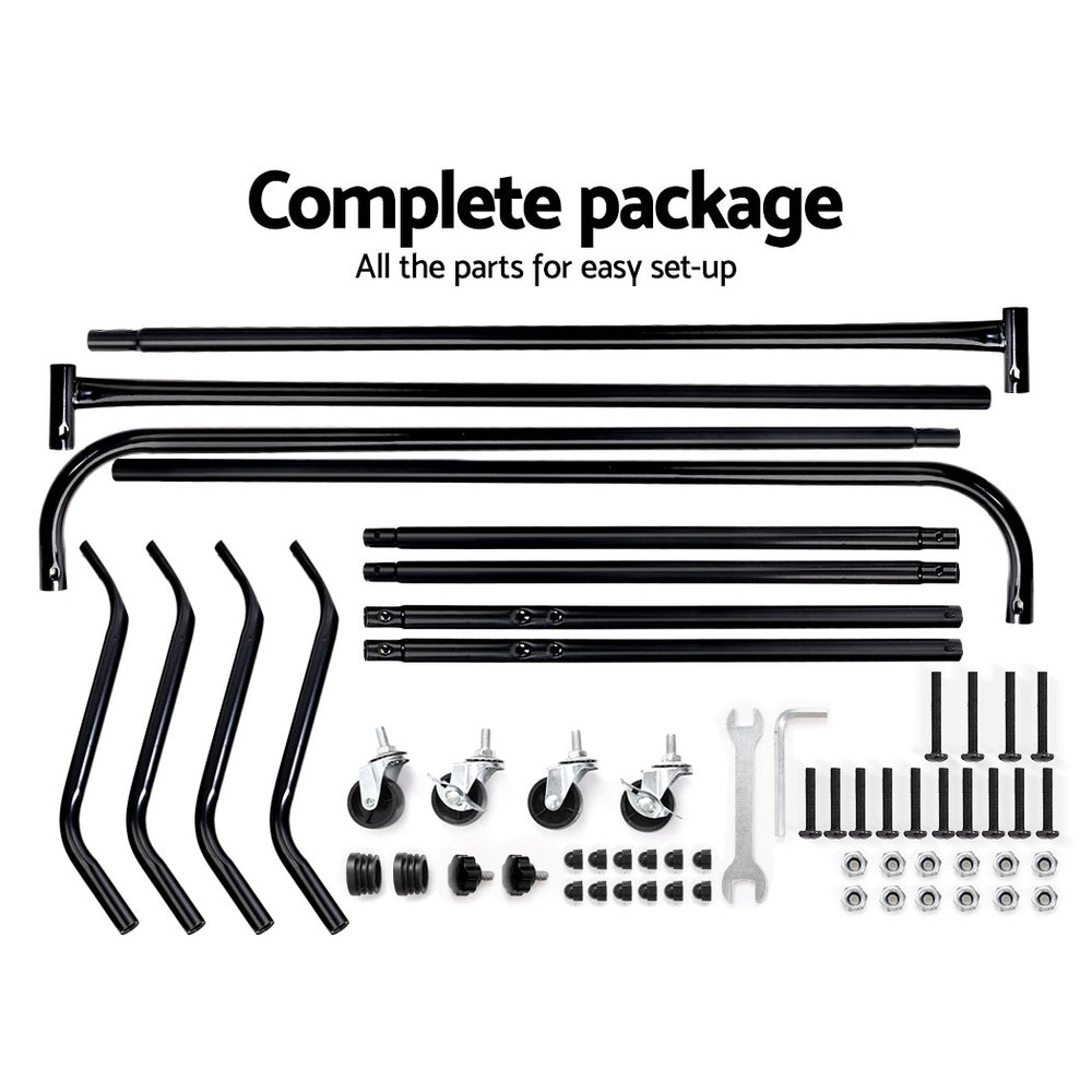 Artiss Clothes Rack Airer Coat Stand 6FT Rail Wheels-4