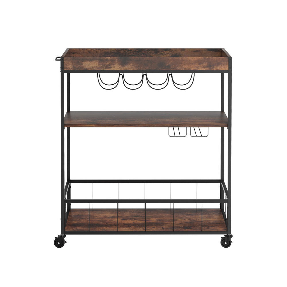 Artiss Kitchen Island Rolling Serving Cart-2