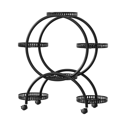 Artiss Plant Stand 6 Tier Metal Flower Pot Rack Wheels-0