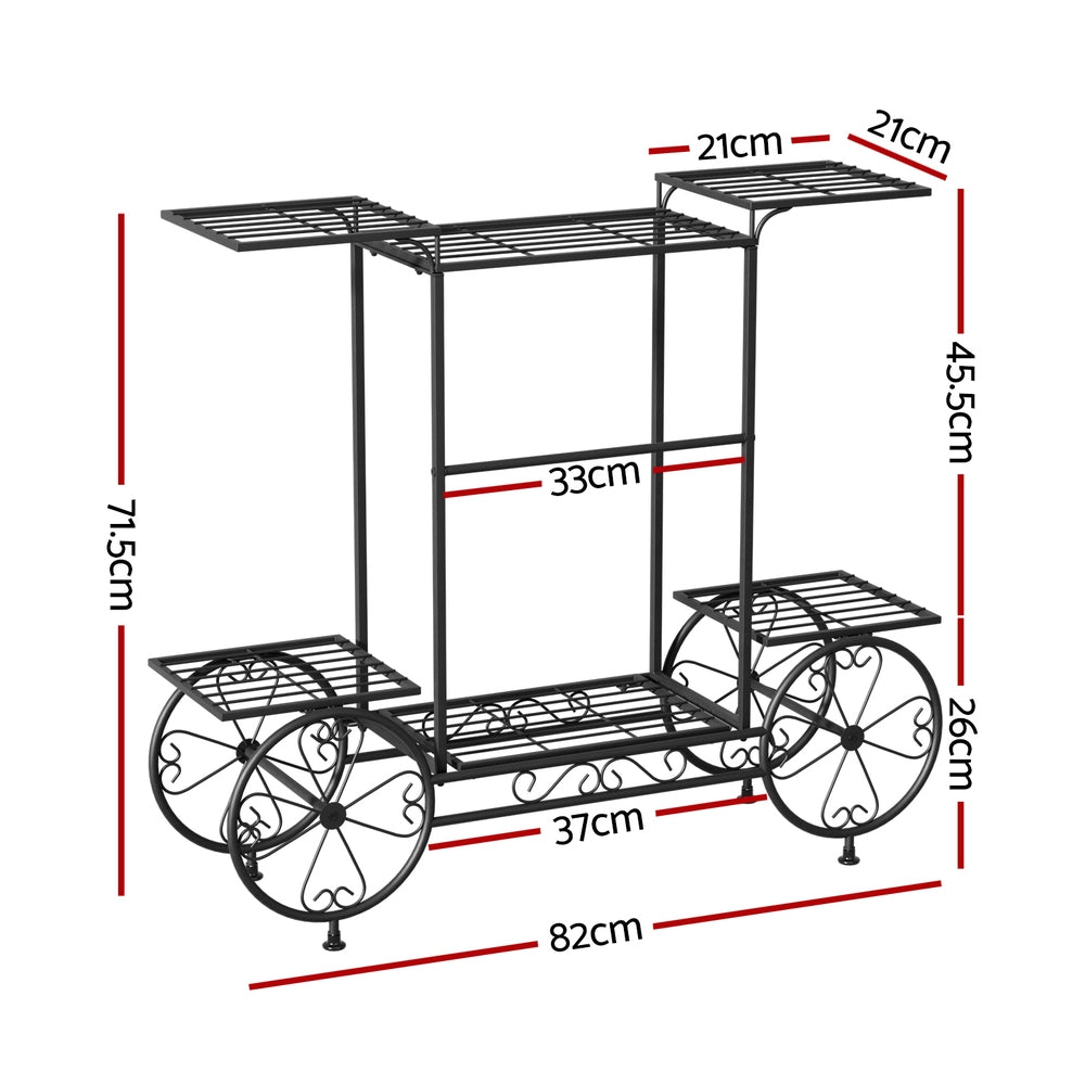 Artiss Plant Stand 6 Tier Iron 4 Wheeler-1