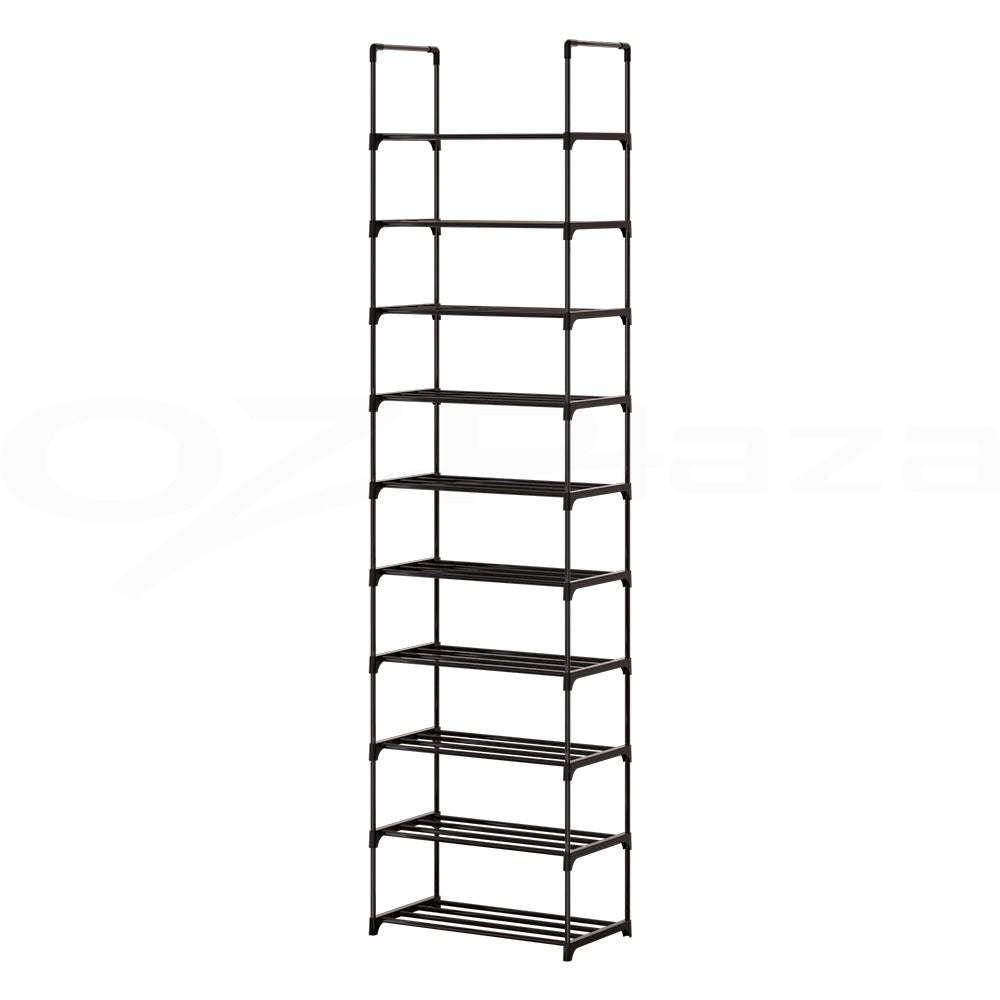 Artiss Shoe Rack DIY Stackable 10-tier Black Dunn-0