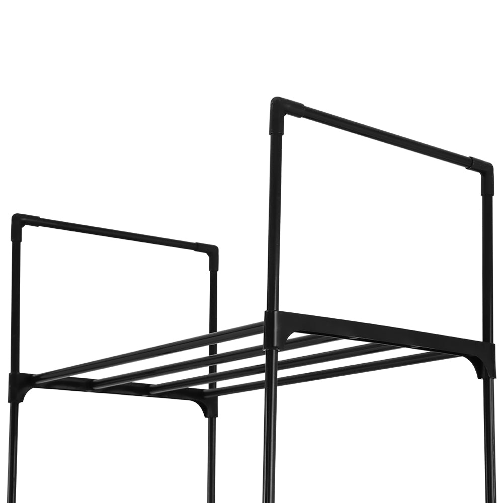 Artiss Shoe Rack DIY Stackable 10-tier Black Dunn-2