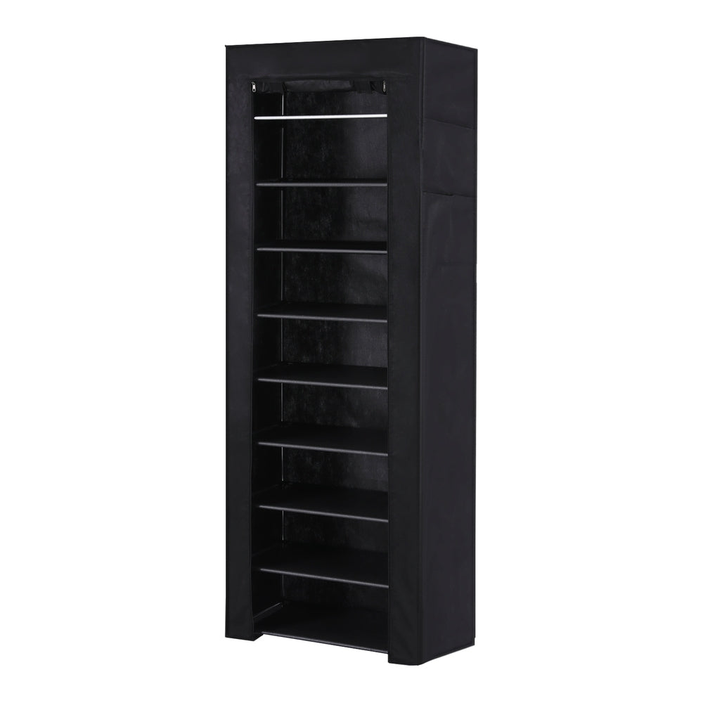 Artiss Shoe Rack Cabinet Removable Cover 10 tier Black-0