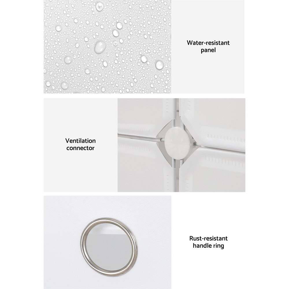 Artiss Shoe Rack DIY 12 Storage Cube Stackable White-6