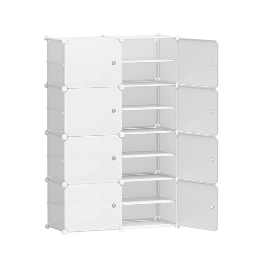 Artiss Shoe Box DIY Set of 8 Storage Cube Stackable White-0