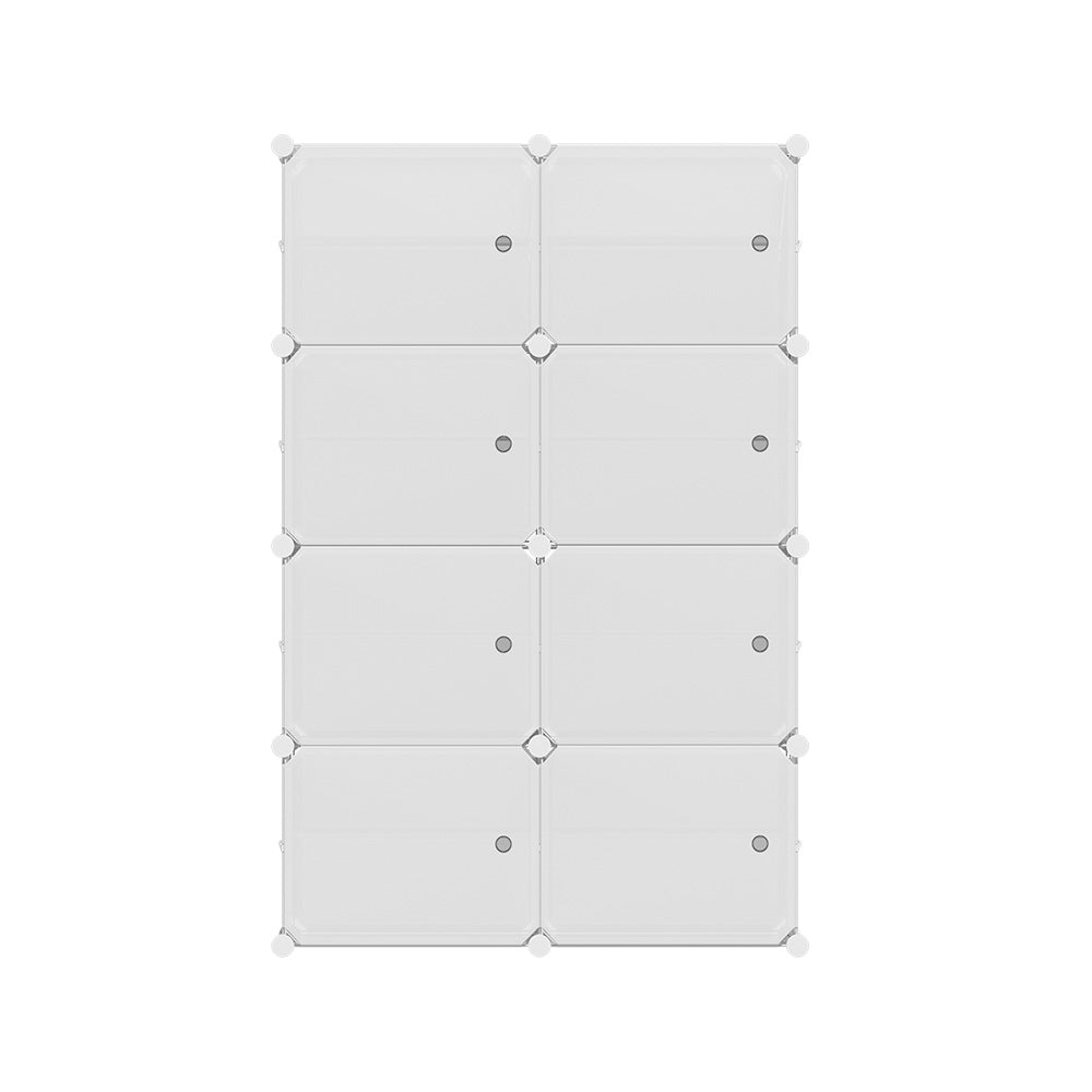 Artiss Shoe Box DIY Set of 8 Storage Cube Stackable White-2