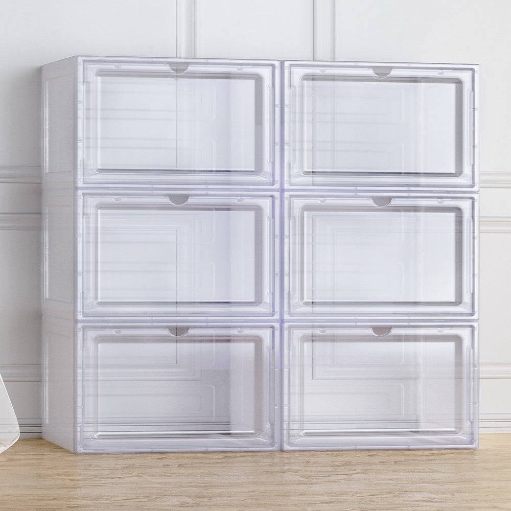 Artiss Shoe Box DIY Set of 6 Stackable Magnetic Door-7