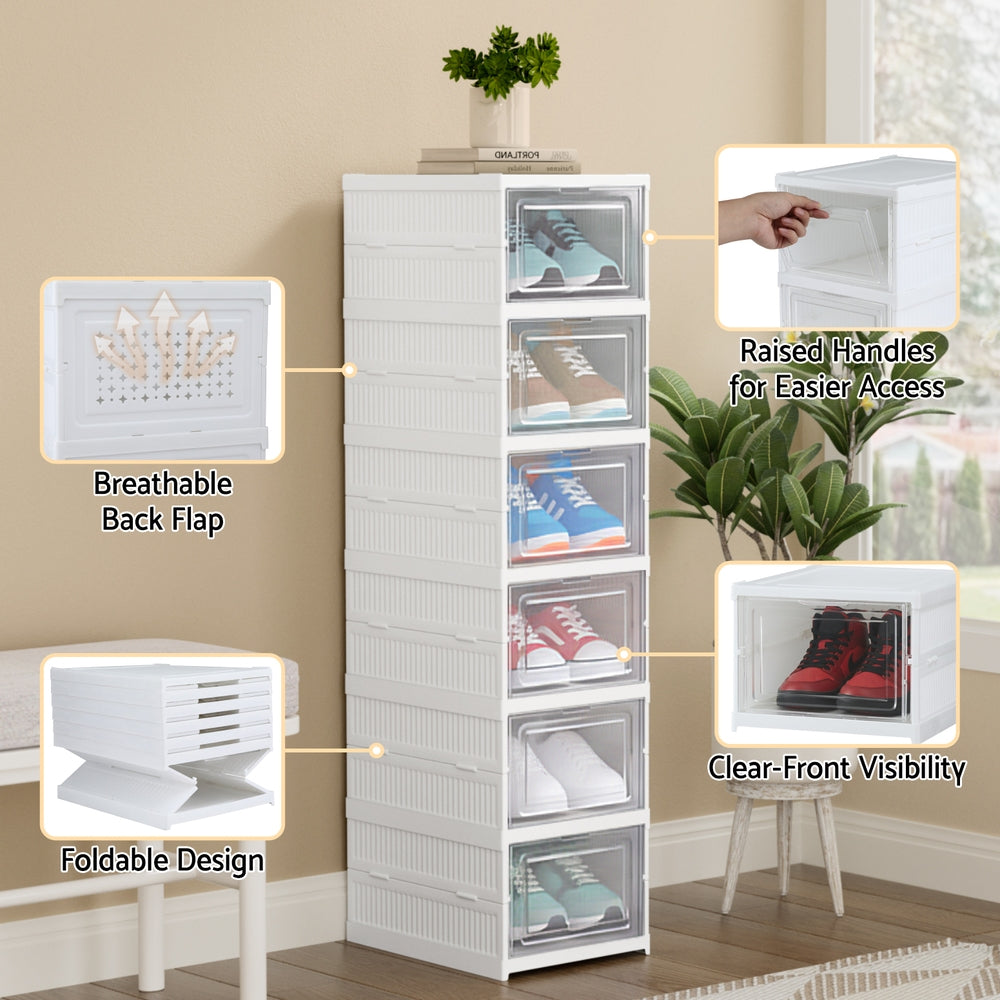 Artiss Foldable Shoe Rack Organizer 6 Tier Storage Shelf Hallway-5