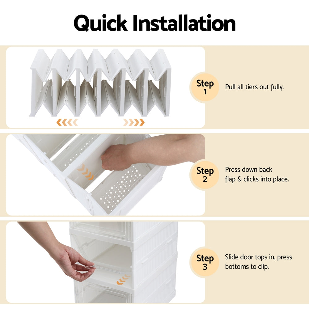 Artiss Foldable Shoe Rack Organizer 6 Tier Storage Shelf Hallway-6