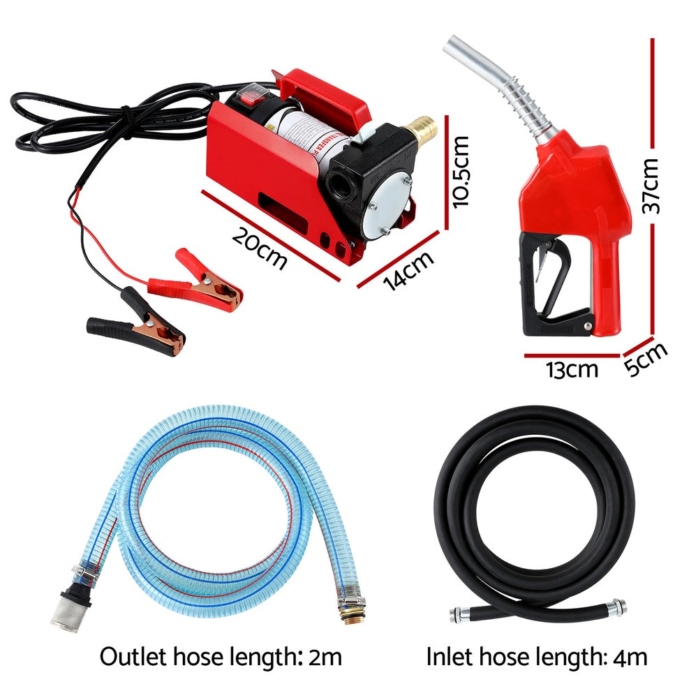 Giantz Fuel Transfer Pump Electric Diesel Kerosene Pump 12V DC 10GPM Nozzle Hose-1