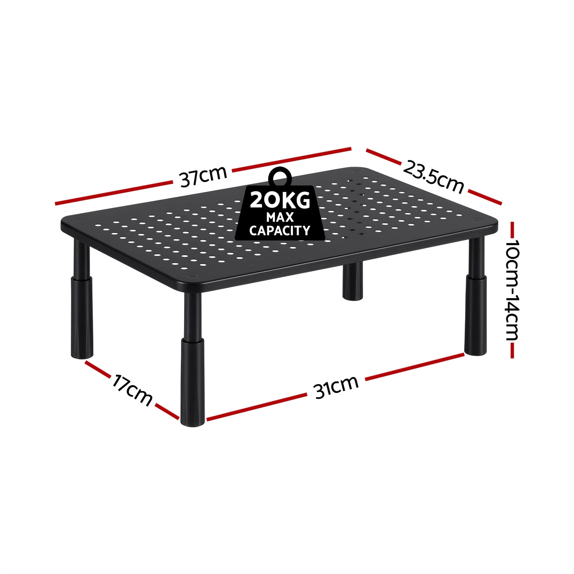 Artiss Monitor Stand Adjustable Riser For Computer Monitor And Laptop 3 Height Desk Organizer Black-1