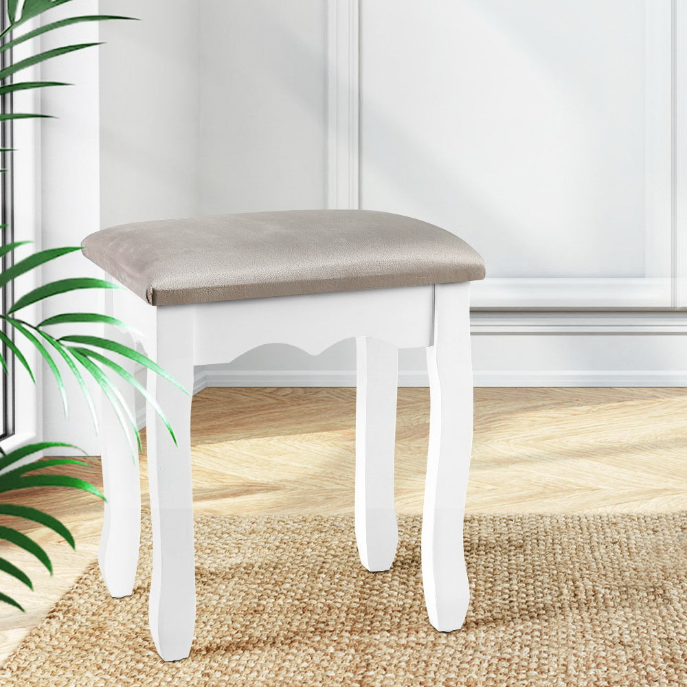 Artiss Dressing Table Stool Velvet Grey-0