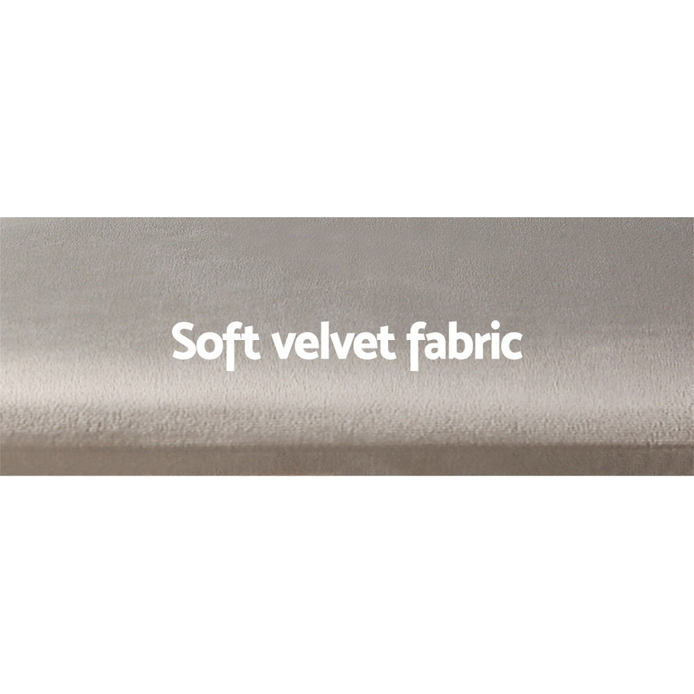 Artiss Dressing Table Stool Velvet Grey-4