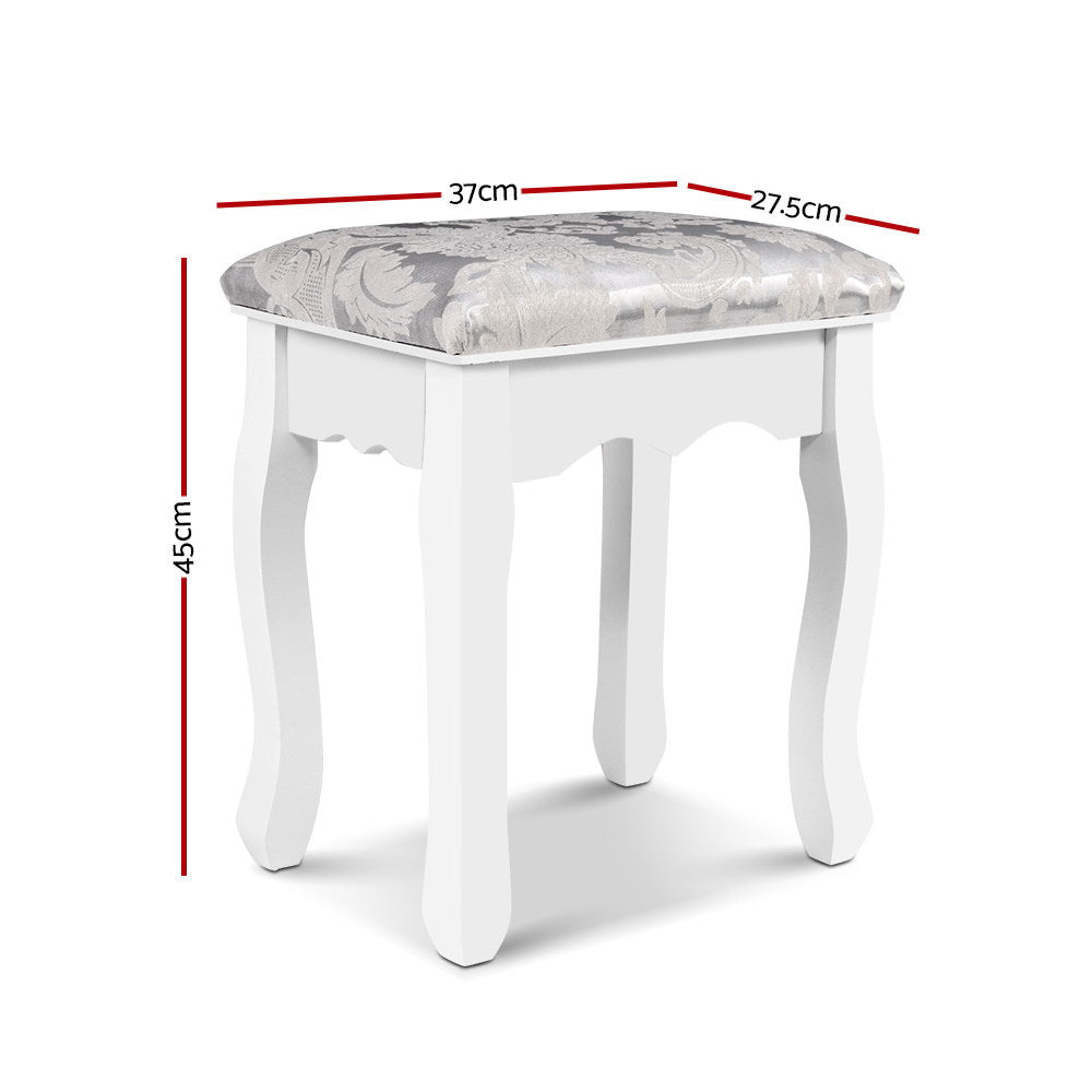 Artiss Dressing Table Stool Velvet White-1