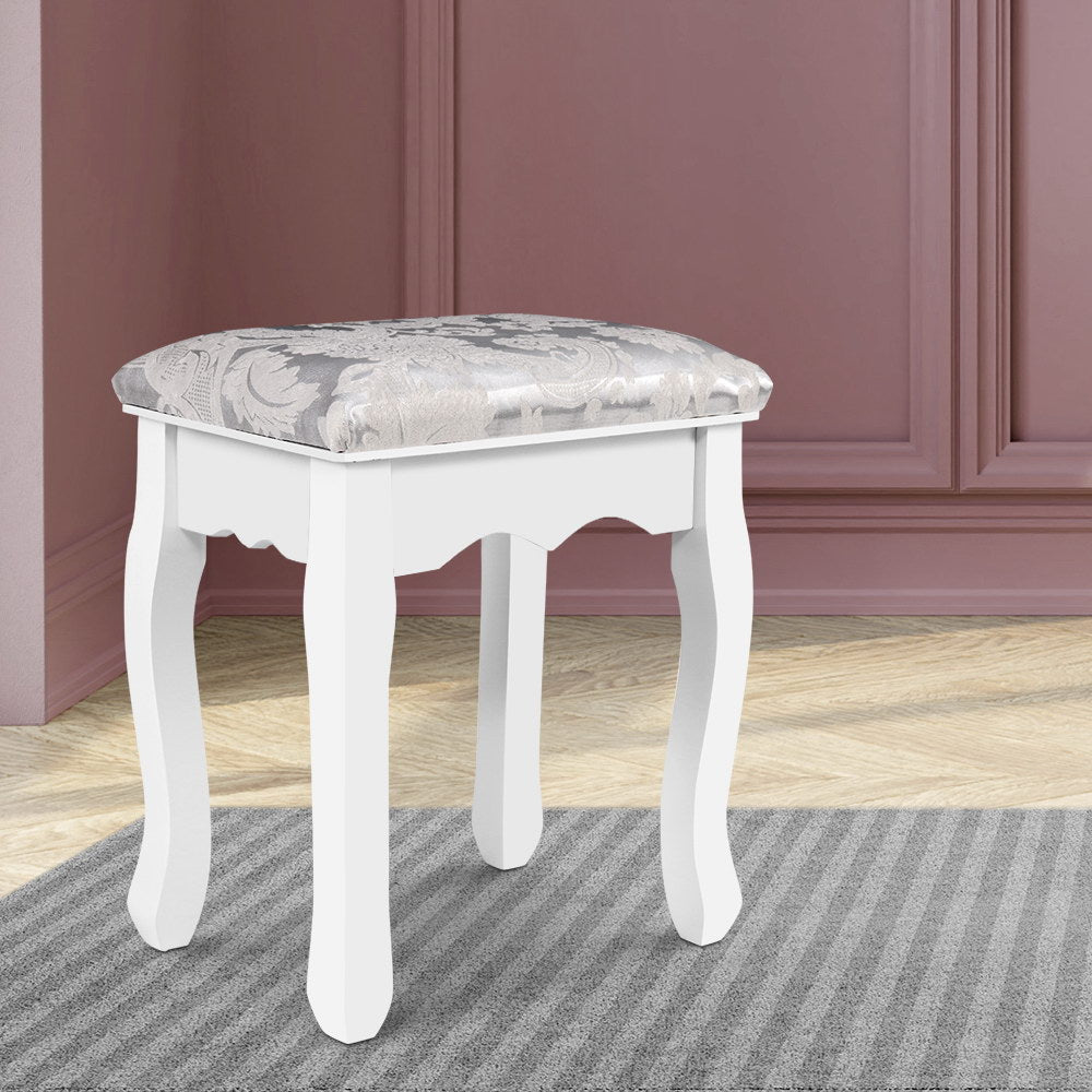 Artiss Dressing Table Stool Velvet White-0