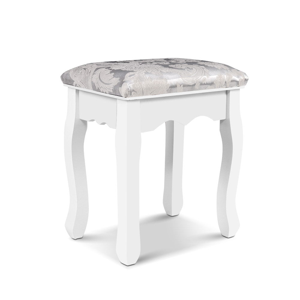 Artiss Dressing Table Stool Velvet White-6