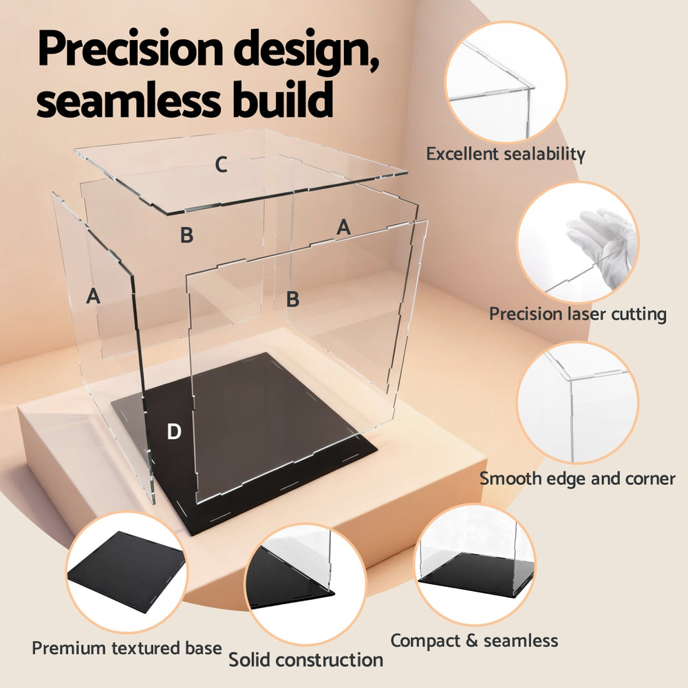 Artiss Clear Acrylic Display Case Dustproof Protection Box For Car Toys 30CM-5
