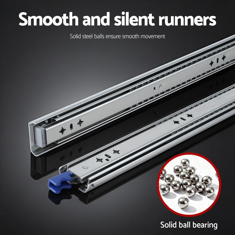Giantz 2x Drawer Slides Heavy Duty Full Extension Locking 450-900mm Length-5