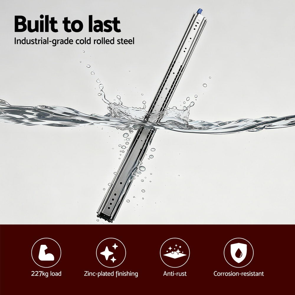Giantz 2x Drawer Slides Full Extension Locking 227kg 914-1829mm Length-3