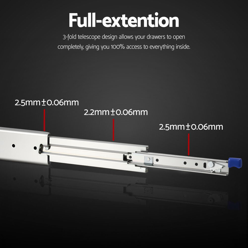 Giantz 2x Drawer Slides Full Extension Locking 227kg 914-1829mm Length-4
