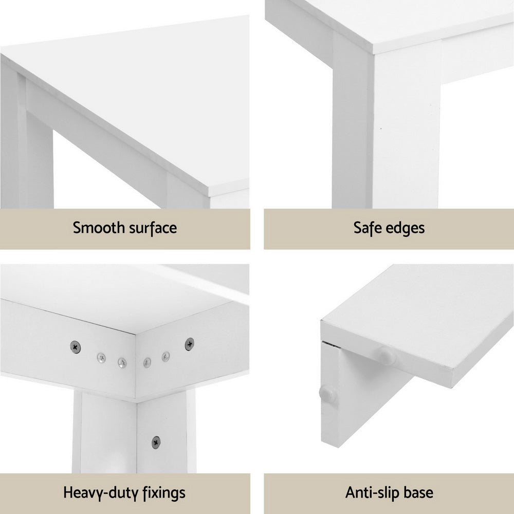 1 Artiss Dining Table and 4 Chairs Set Rectangle White-4
