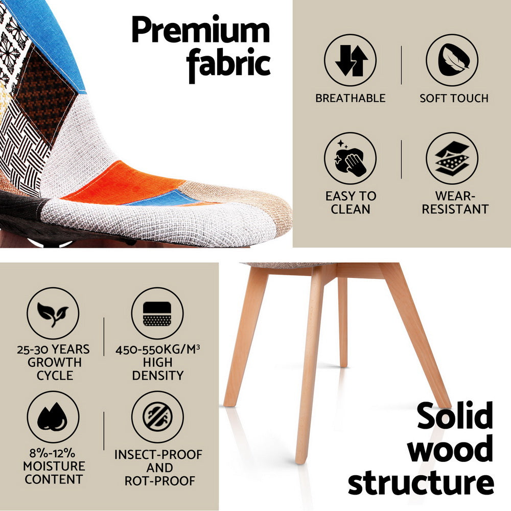 1 Artiss Dining Table and 4 Chairs Set DSW White-5