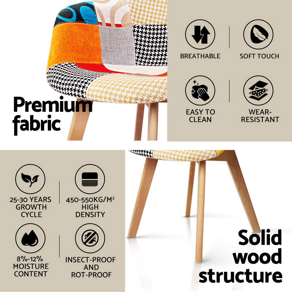 1 Artiss Dining Table and 2 Chairs Set DSW 90cm-5